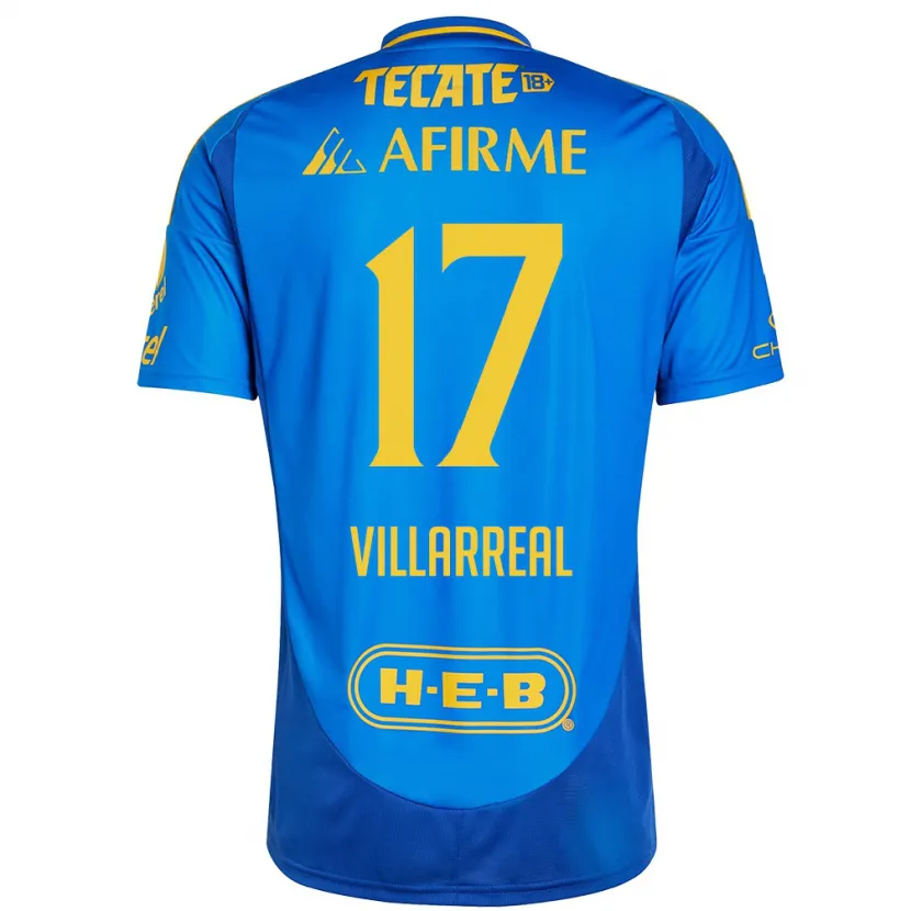 Danxen Niño Camiseta Natalia Villarreal #17 Azul Amarillo 2ª Equipación 2024/25 La Camisa