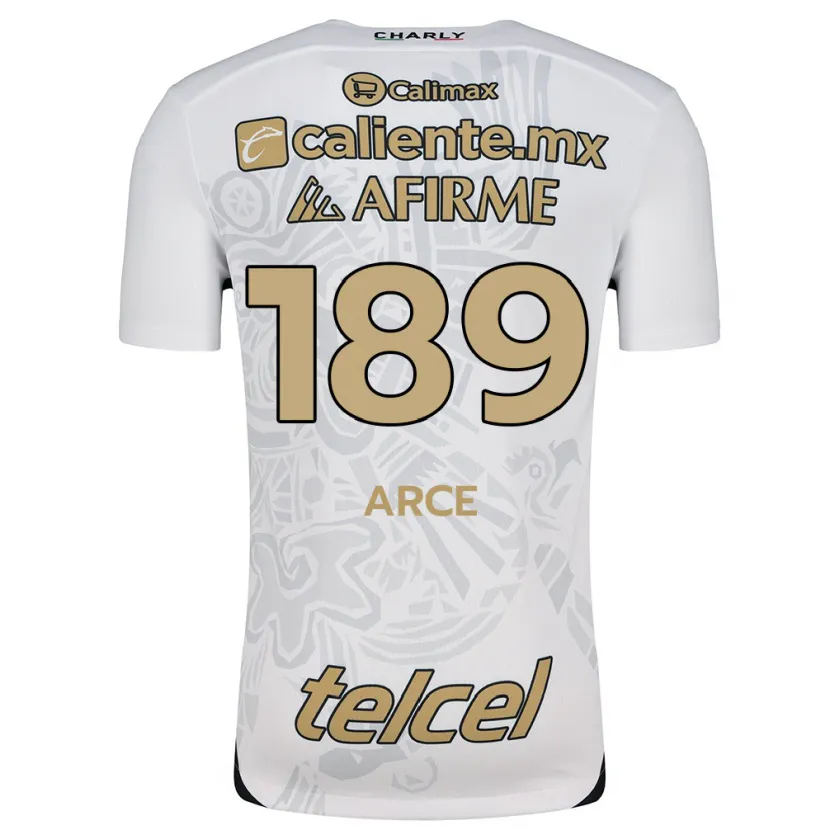 Danxen Niño Camiseta Diego Arce #189 Blanco Negro 2ª Equipación 2024/25 La Camisa