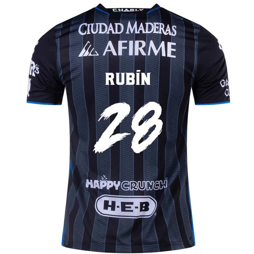 Danxen Niño Camiseta Rubio Rubín #28 Blanco Negro 2ª Equipación 2024/25 La Camisa