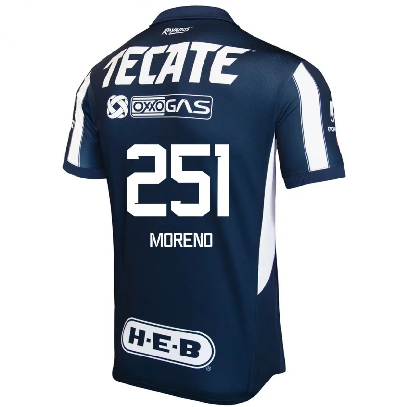 Danxen Hombre Camiseta Josué Moreno #251 Azul Rojo Blanco 1ª Equipación 2024/25 La Camisa