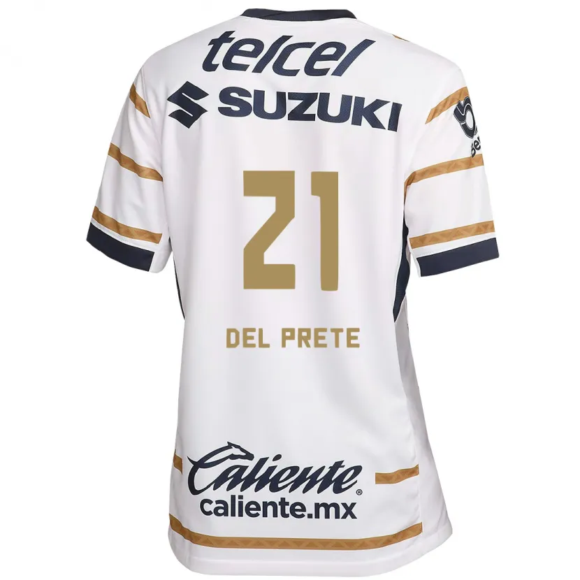 Danxen Hombre Camiseta Gustavo Del Prete #21 Obsidiana Blanca 1ª Equipación 2024/25 La Camisa