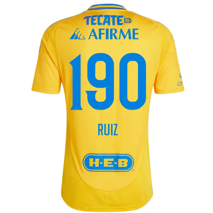Danxen Hombre Camiseta Óscar Ruiz #190 Oro Amarillo 1ª Equipación 2024/25 La Camisa