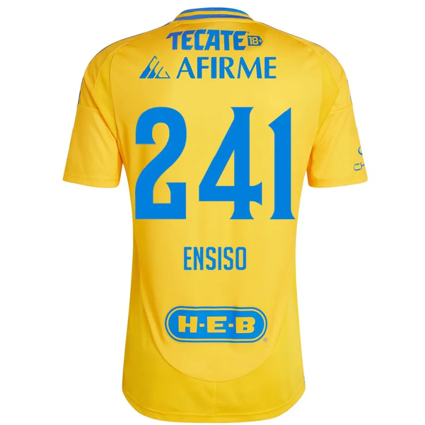 Danxen Hombre Camiseta Eduardo Ensiso #241 Oro Amarillo 1ª Equipación 2024/25 La Camisa