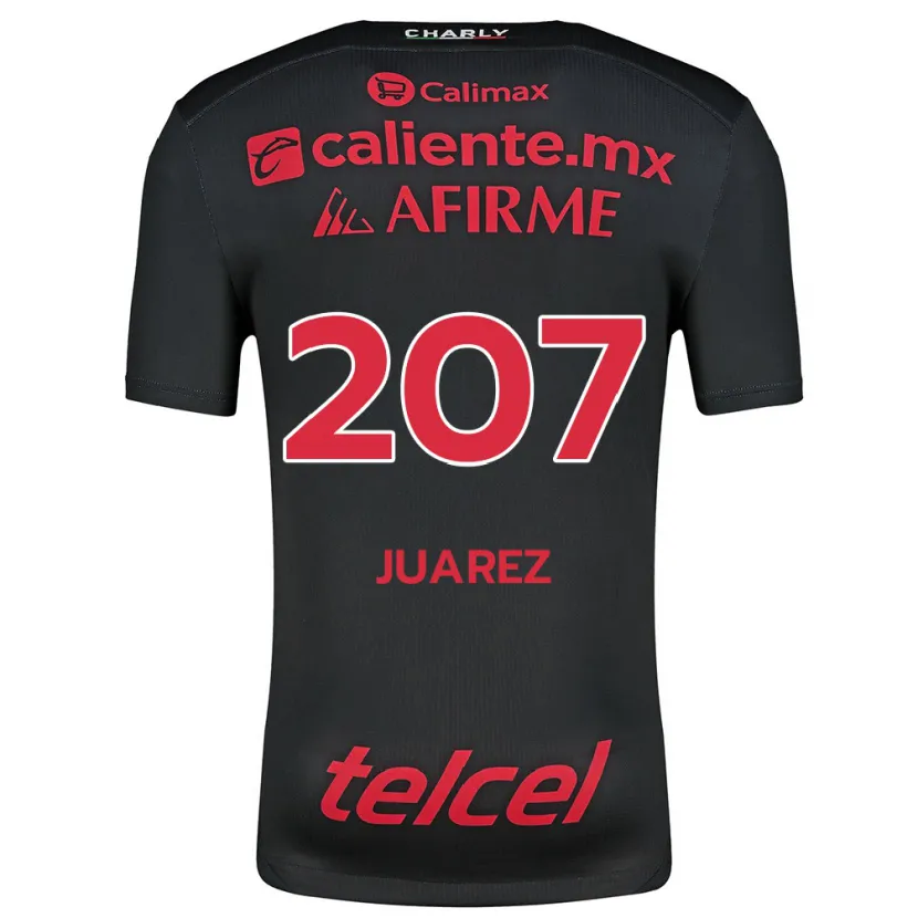 Danxen Hombre Camiseta José Juárez #207 Negro Rojo 1ª Equipación 2024/25 La Camisa