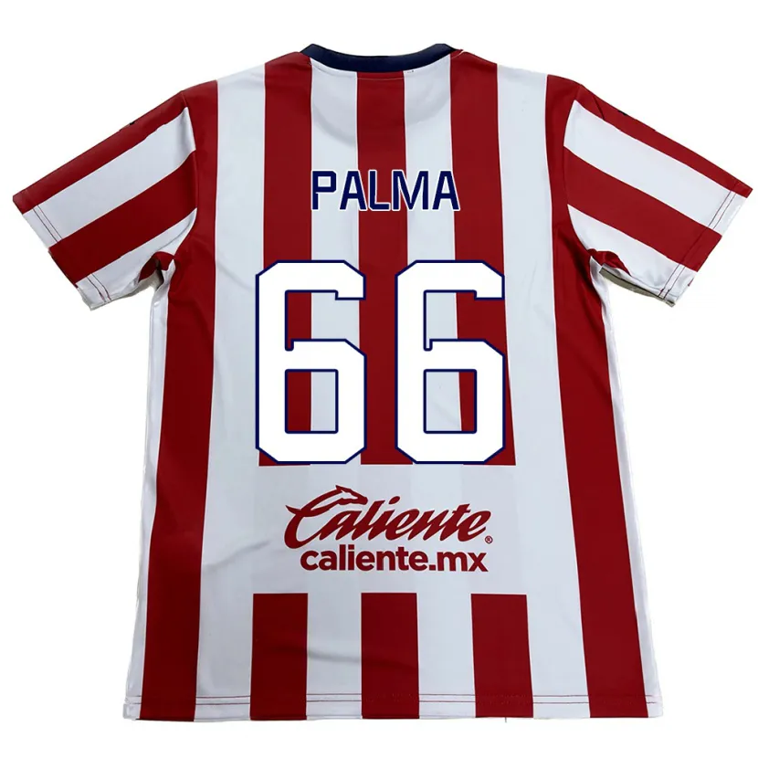 Danxen Hombre Camiseta Arturo Palma #66 Rojo Blanco 1ª Equipación 2024/25 La Camisa