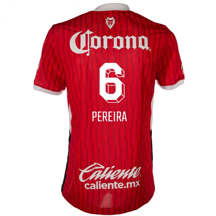 Danxen Hombre Camiseta Federico Pereira #6 Rojo Blanco 1ª Equipación 2024/25 La Camisa