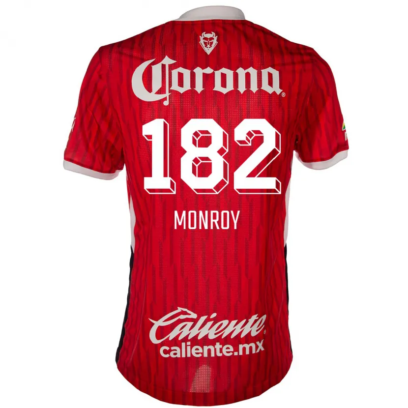 Danxen Hombre Camiseta Brayan Monroy #182 Rojo Blanco 1ª Equipación 2024/25 La Camisa