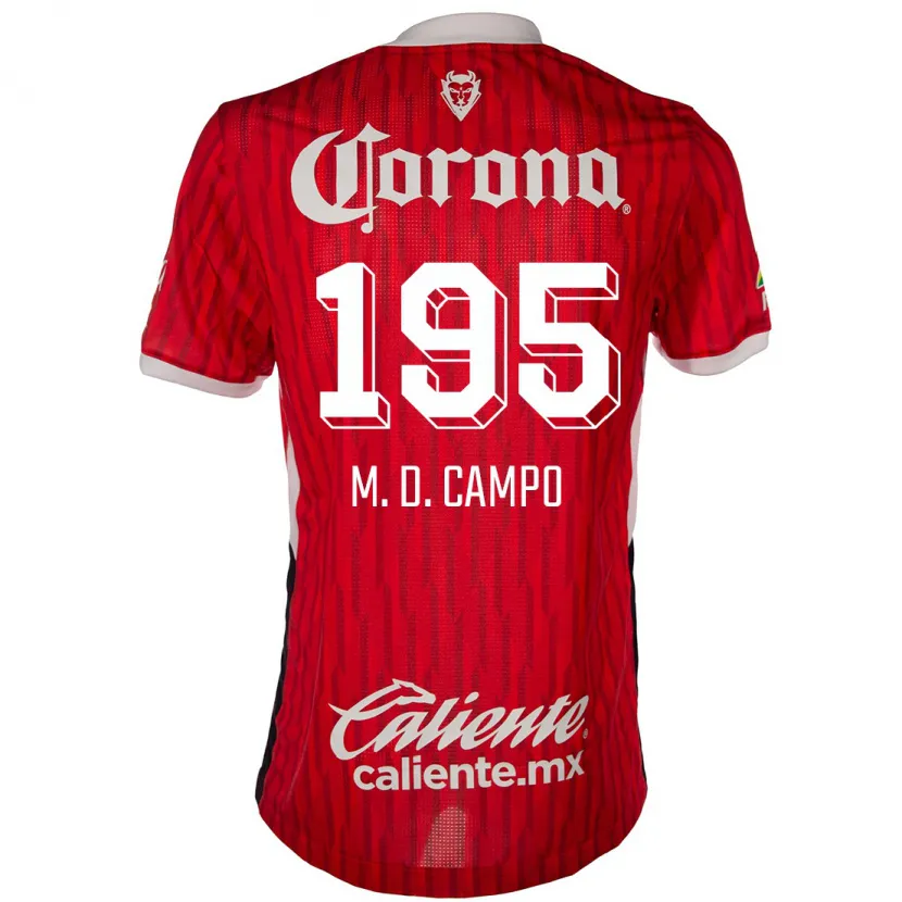 Danxen Hombre Camiseta Arturo Martín Del Campo #195 Rojo Blanco 1ª Equipación 2024/25 La Camisa
