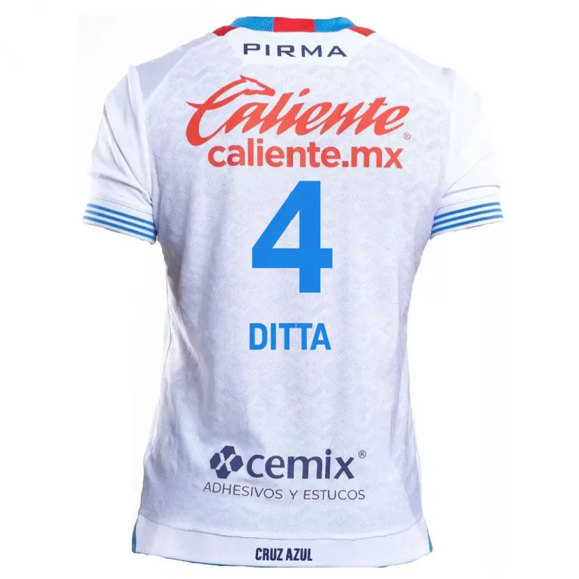 Danxen Hombre Camiseta Willer Ditta #4 Blanco Azul 2ª Equipación 2024/25 La Camisa