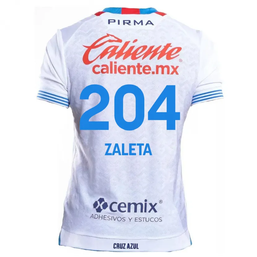 Danxen Hombre Camiseta Mauro Zaleta #204 Blanco Azul 2ª Equipación 2024/25 La Camisa