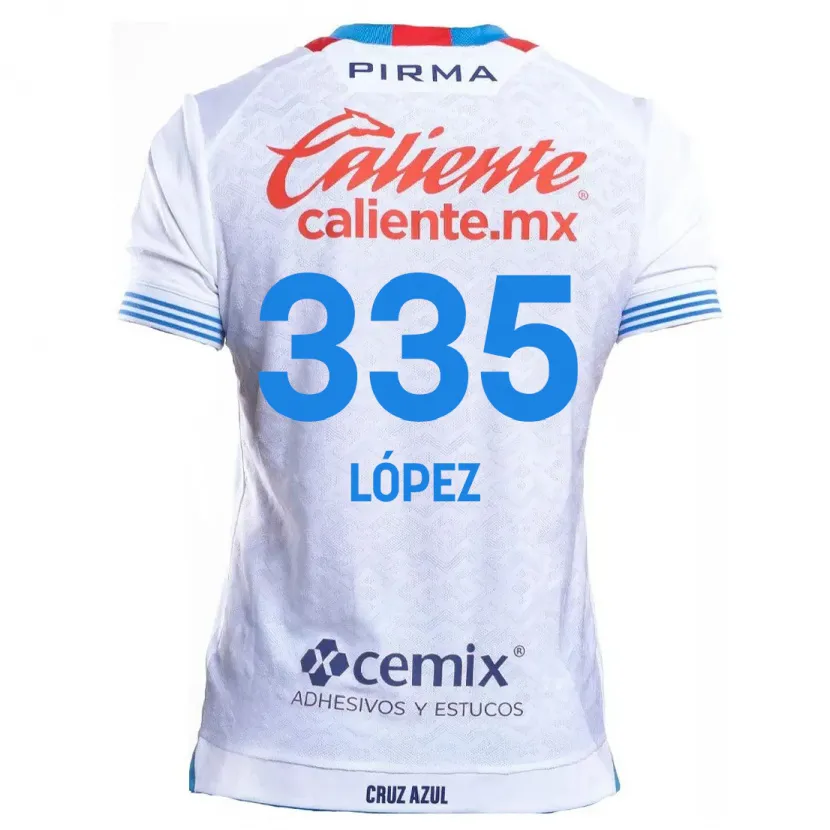 Danxen Hombre Camiseta Alfredo López #335 Blanco Azul 2ª Equipación 2024/25 La Camisa