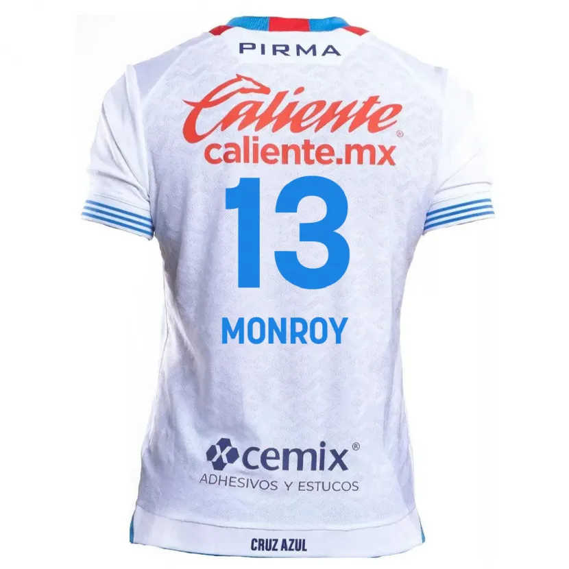 Danxen Hombre Camiseta Daniela Monroy #13 Blanco Azul 2ª Equipación 2024/25 La Camisa