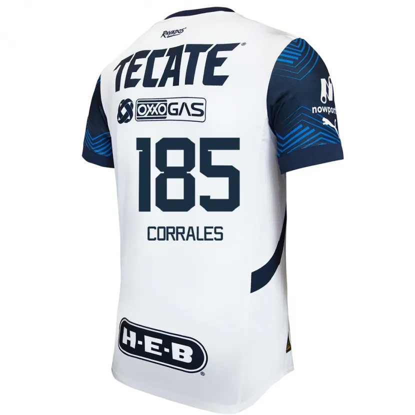 Danxen Hombre Camiseta Ángel Corrales #185 Blanco Azul 2ª Equipación 2024/25 La Camisa