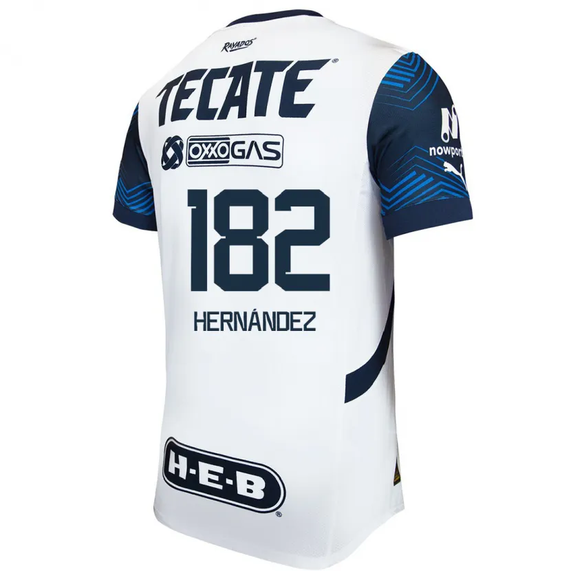 Danxen Hombre Camiseta Derek Hernández #182 Blanco Azul 2ª Equipación 2024/25 La Camisa