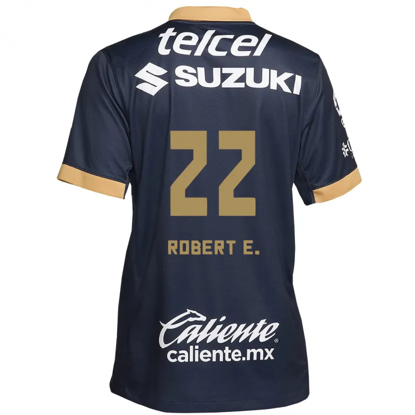 Danxen Hombre Camiseta Robert Ergas #22 Obsidiana Dorada Blanca 2ª Equipación 2024/25 La Camisa