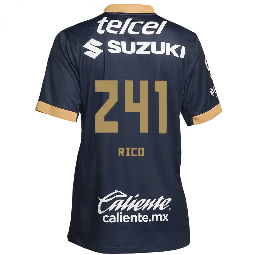 Danxen Hombre Camiseta Ángel Rico #241 Obsidiana Dorada Blanca 2ª Equipación 2024/25 La Camisa