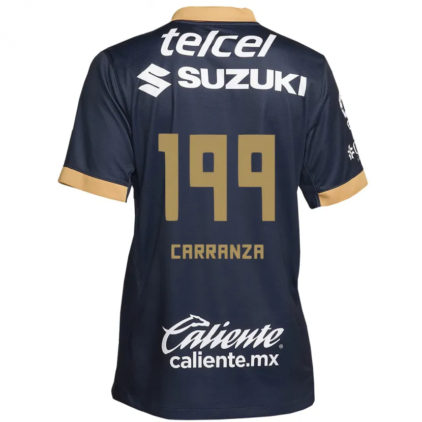 Danxen Hombre Camiseta Kléber Carranza #199 Obsidiana Dorada Blanca 2ª Equipación 2024/25 La Camisa