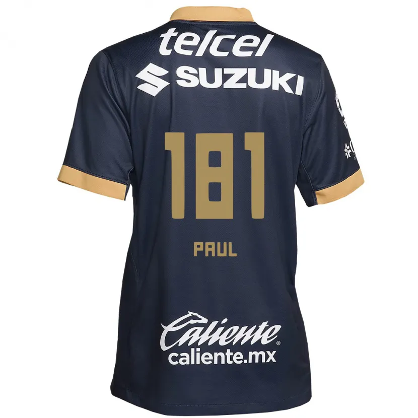 Danxen Hombre Camiseta Miguel Paul #181 Obsidiana Dorada Blanca 2ª Equipación 2024/25 La Camisa