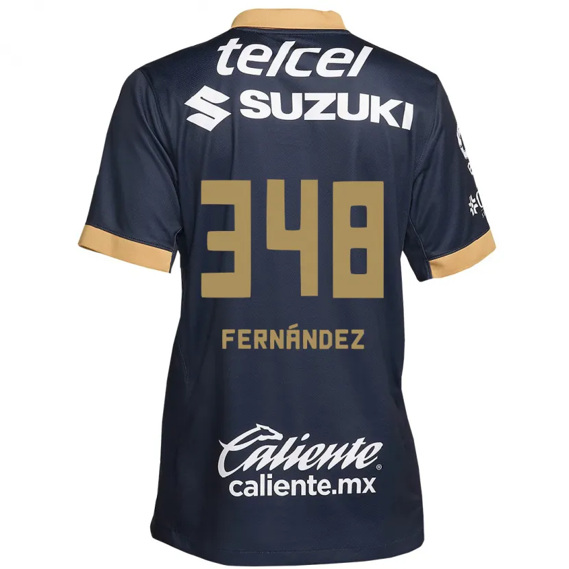 Danxen Hombre Camiseta Yerik Fernández #348 Obsidiana Dorada Blanca 2ª Equipación 2024/25 La Camisa