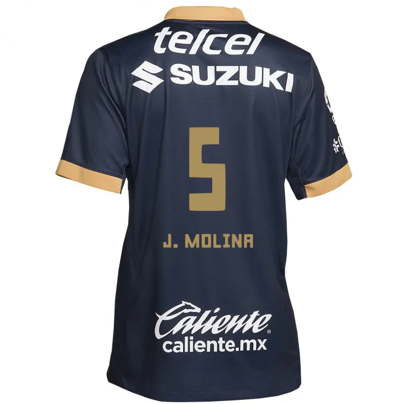 Danxen Hombre Camiseta Jesús Molina #5 Obsidiana Dorada Blanca 2ª Equipación 2024/25 La Camisa