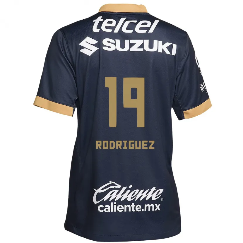 Danxen Hombre Camiseta Yaneisy Rodriguez #19 Obsidiana Dorada Blanca 2ª Equipación 2024/25 La Camisa