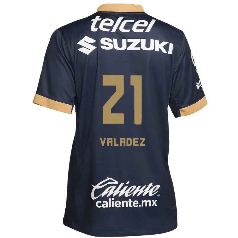 Danxen Hombre Camiseta Natalia Macias Valadez #21 Obsidiana Dorada Blanca 2ª Equipación 2024/25 La Camisa