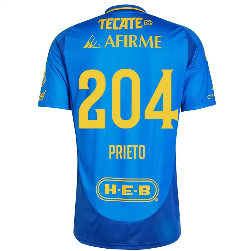 Danxen Hombre Camiseta Leonel Prieto #204 Azul Amarillo 2ª Equipación 2024/25 La Camisa