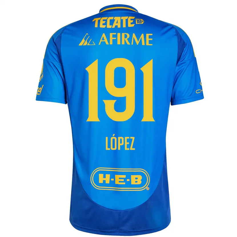 Danxen Hombre Camiseta Adrián López #191 Azul Amarillo 2ª Equipación 2024/25 La Camisa