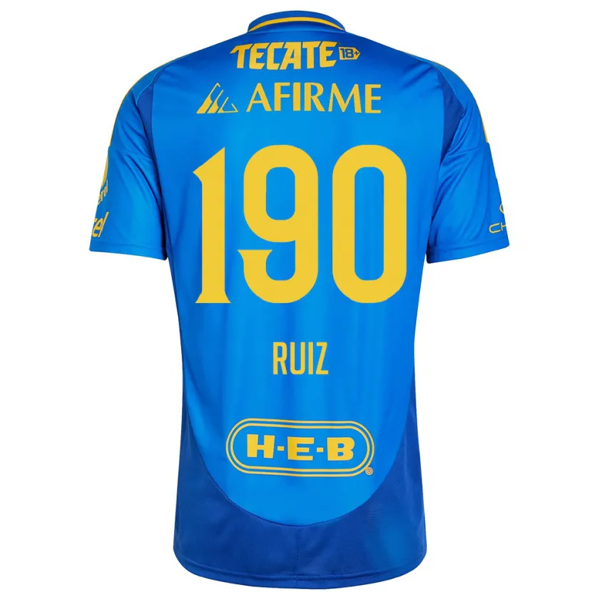 Danxen Hombre Camiseta Óscar Ruiz #190 Azul Amarillo 2ª Equipación 2024/25 La Camisa