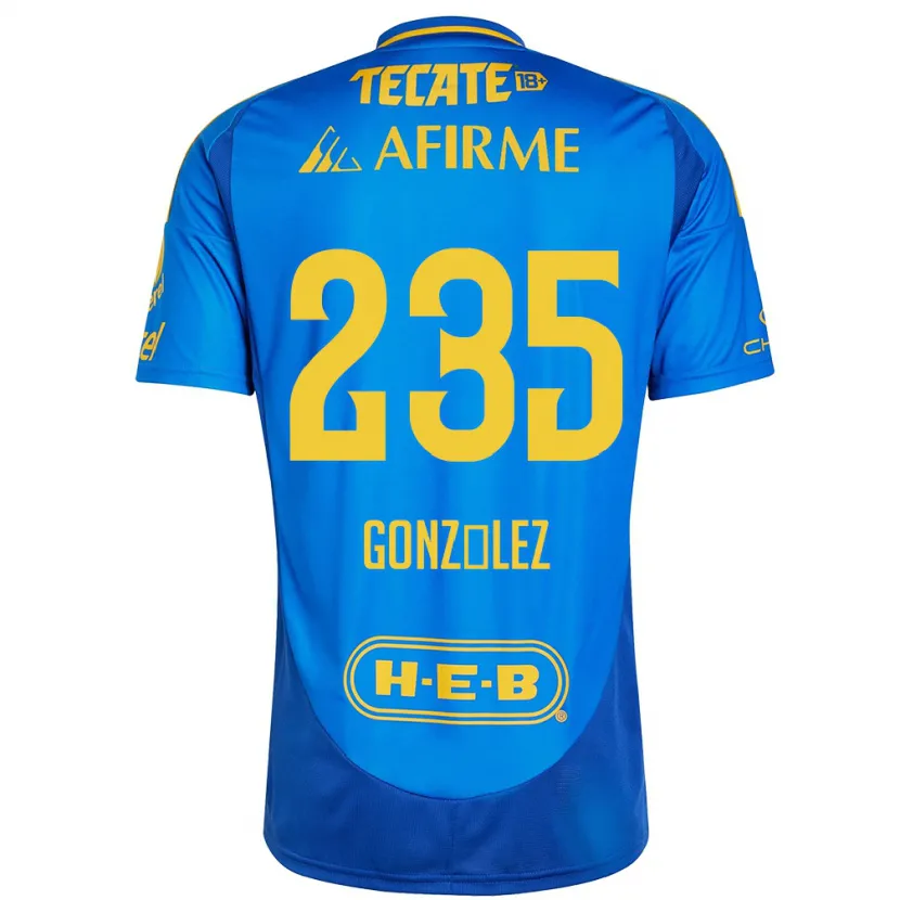 Danxen Hombre Camiseta Mauricio González #235 Azul Amarillo 2ª Equipación 2024/25 La Camisa