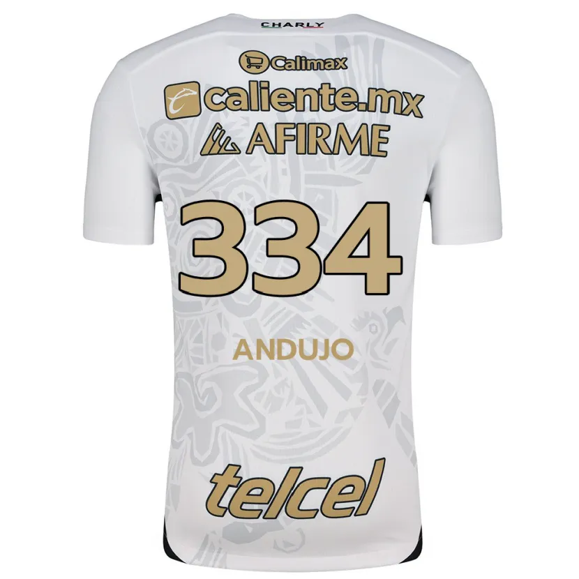 Danxen Hombre Camiseta Favio Andujo #334 Blanco Negro 2ª Equipación 2024/25 La Camisa