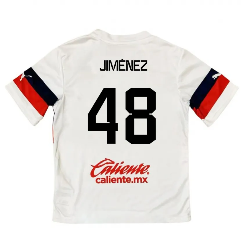 Danxen Hombre Camiseta Leonardo Jiménez #48 Blanco Rojo 2ª Equipación 2024/25 La Camisa