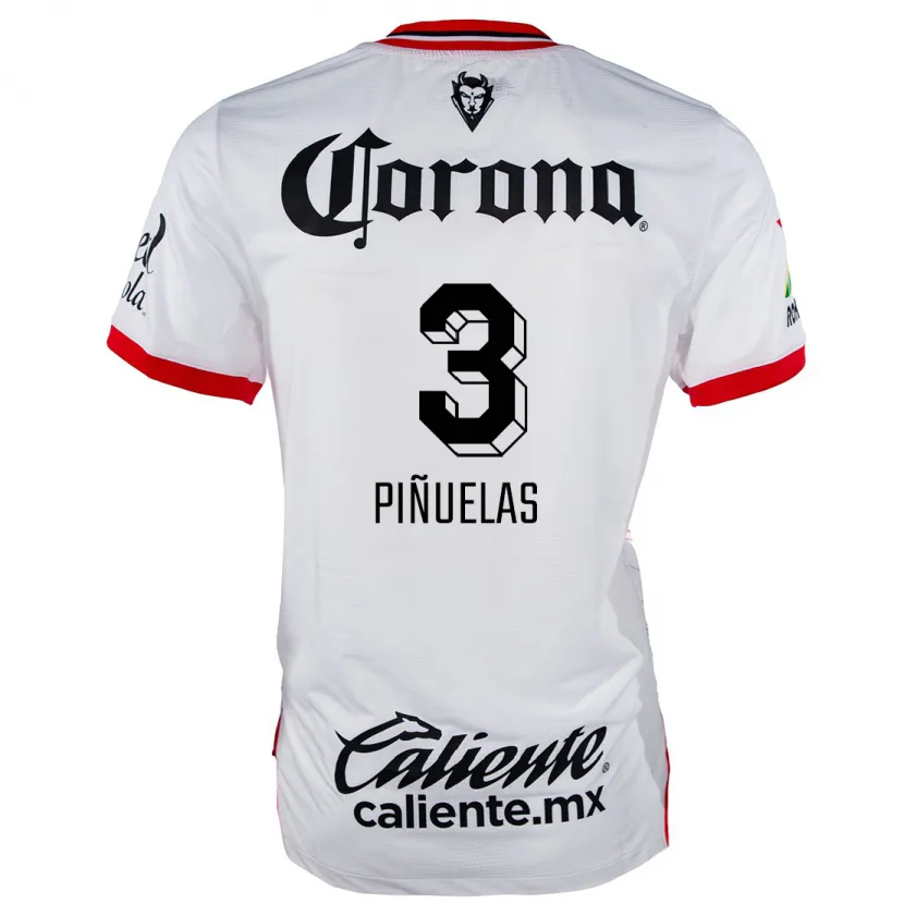 Danxen Hombre Camiseta Fernando Piñuelas #3 Blanco Rojo 2ª Equipación 2024/25 La Camisa