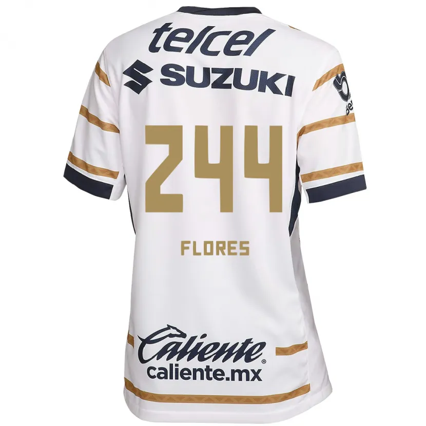 Danxen Mujer Camiseta Jonathan Flores #244 Obsidiana Blanca 1ª Equipación 2024/25 La Camisa
