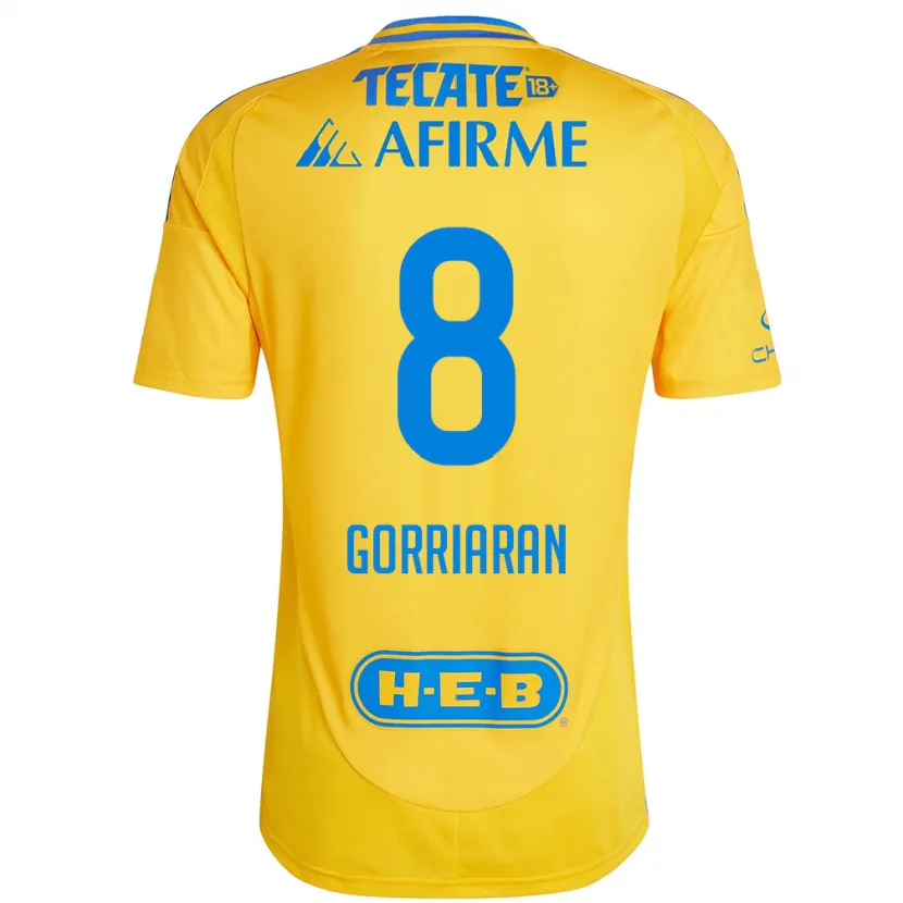Danxen Mujer Camiseta Fernando Gorriarán #8 Oro Amarillo 1ª Equipación 2024/25 La Camisa