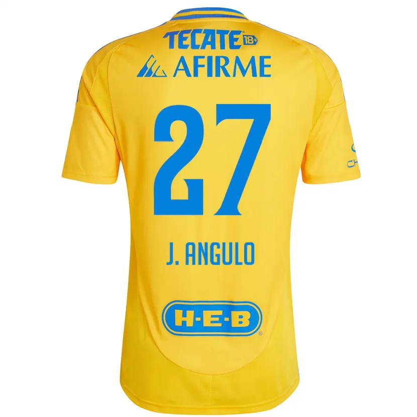 Danxen Mujer Camiseta Jesús Angulo #27 Oro Amarillo 1ª Equipación 2024/25 La Camisa