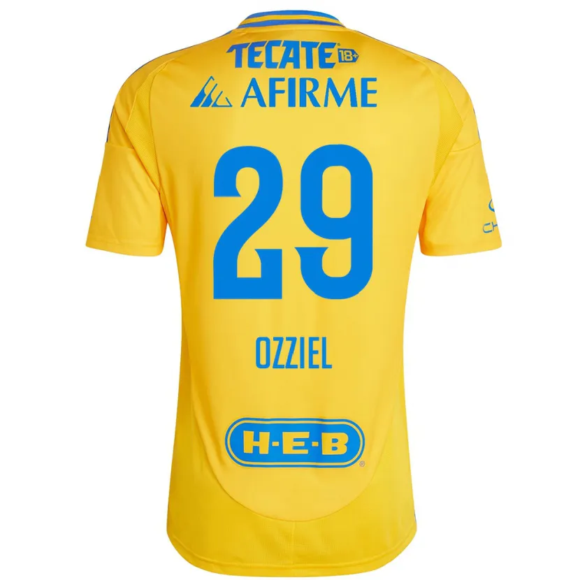 Danxen Mujer Camiseta Ozziel Herrera #29 Oro Amarillo 1ª Equipación 2024/25 La Camisa