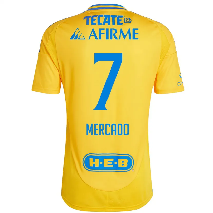 Danxen Mujer Camiseta Liliana Mercado #7 Oro Amarillo 1ª Equipación 2024/25 La Camisa