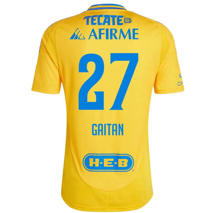 Danxen Mujer Camiseta Natalia Gaitan #27 Oro Amarillo 1ª Equipación 2024/25 La Camisa