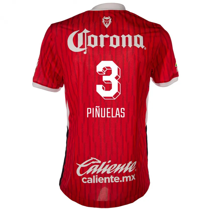 Danxen Mujer Camiseta Fernando Piñuelas #3 Rojo Blanco 1ª Equipación 2024/25 La Camisa