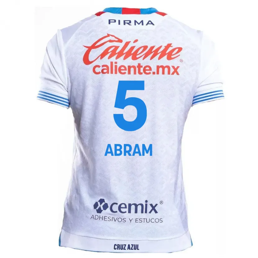 Danxen Mujer Camiseta Luis Abram #5 Blanco Azul 2ª Equipación 2024/25 La Camisa