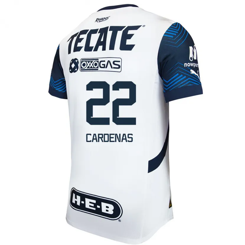 Danxen Mujer Camiseta Luis Cárdenas #22 Blanco Azul 2ª Equipación 2024/25 La Camisa