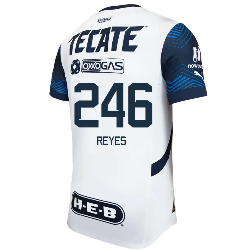 Danxen Mujer Camiseta Cristian Reyes #246 Blanco Azul 2ª Equipación 2024/25 La Camisa