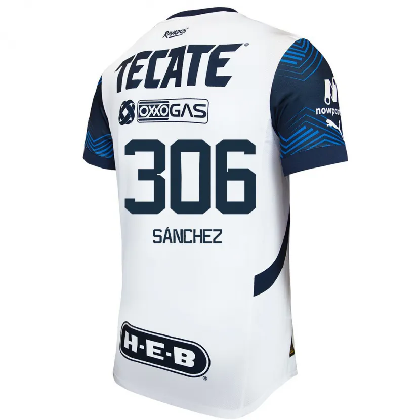 Danxen Mujer Camiseta Jorge Sánchez #306 Blanco Azul 2ª Equipación 2024/25 La Camisa