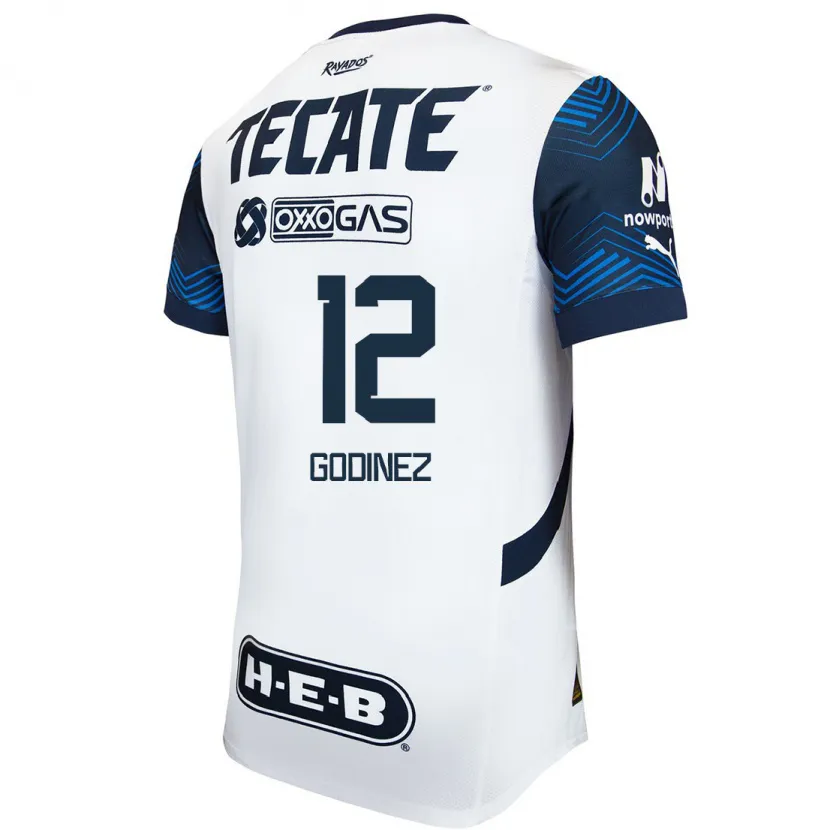 Danxen Mujer Camiseta Alejandria Godinez #12 Blanco Azul 2ª Equipación 2024/25 La Camisa