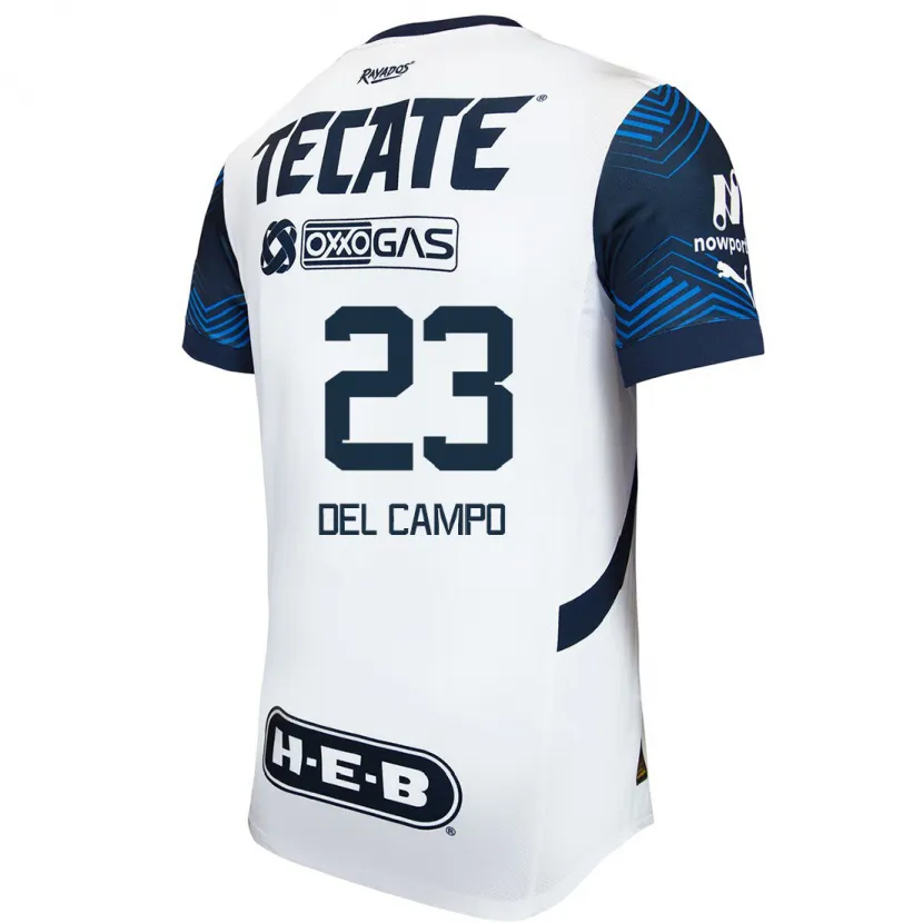 Danxen Mujer Camiseta Valeria Del Campo #23 Blanco Azul 2ª Equipación 2024/25 La Camisa