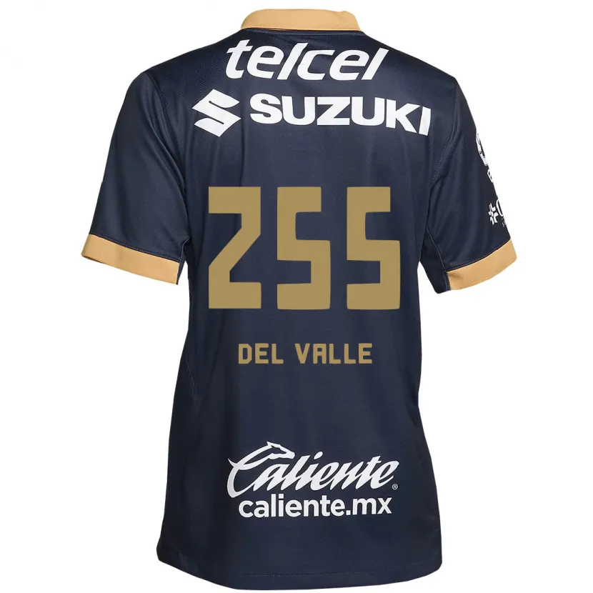 Danxen Mujer Camiseta Yonathan Del Valle #255 Obsidiana Dorada Blanca 2ª Equipación 2024/25 La Camisa