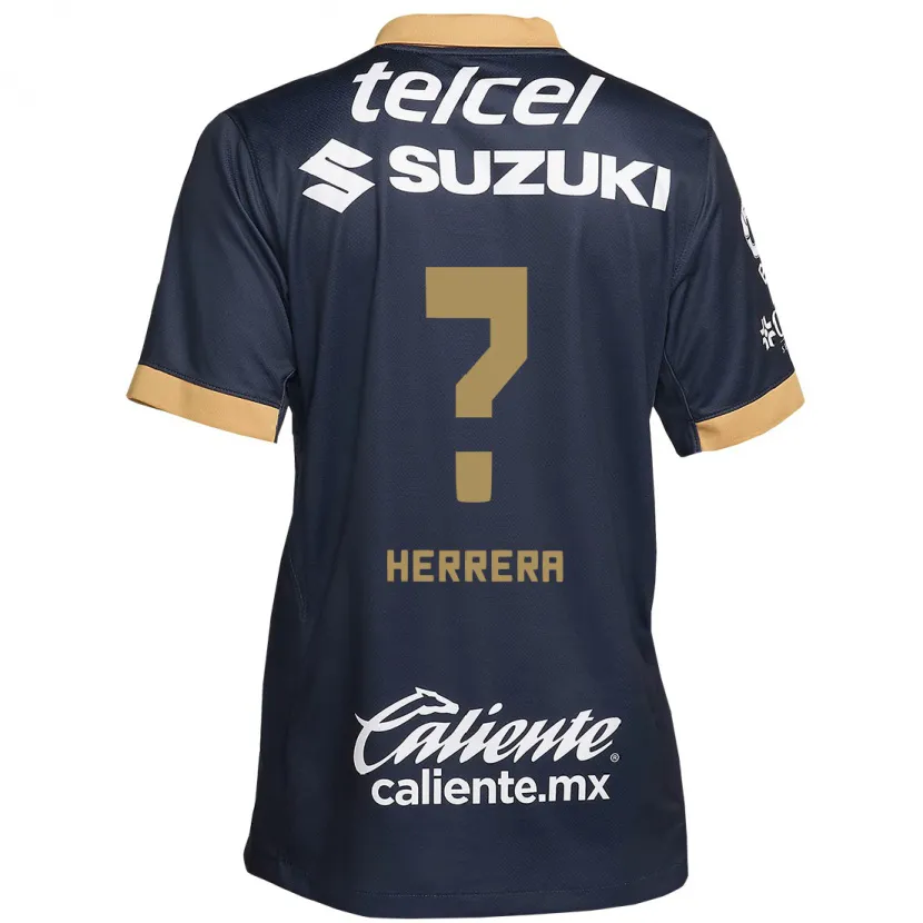 Danxen Mujer Camiseta José Herrera #0 Obsidiana Dorada Blanca 2ª Equipación 2024/25 La Camisa