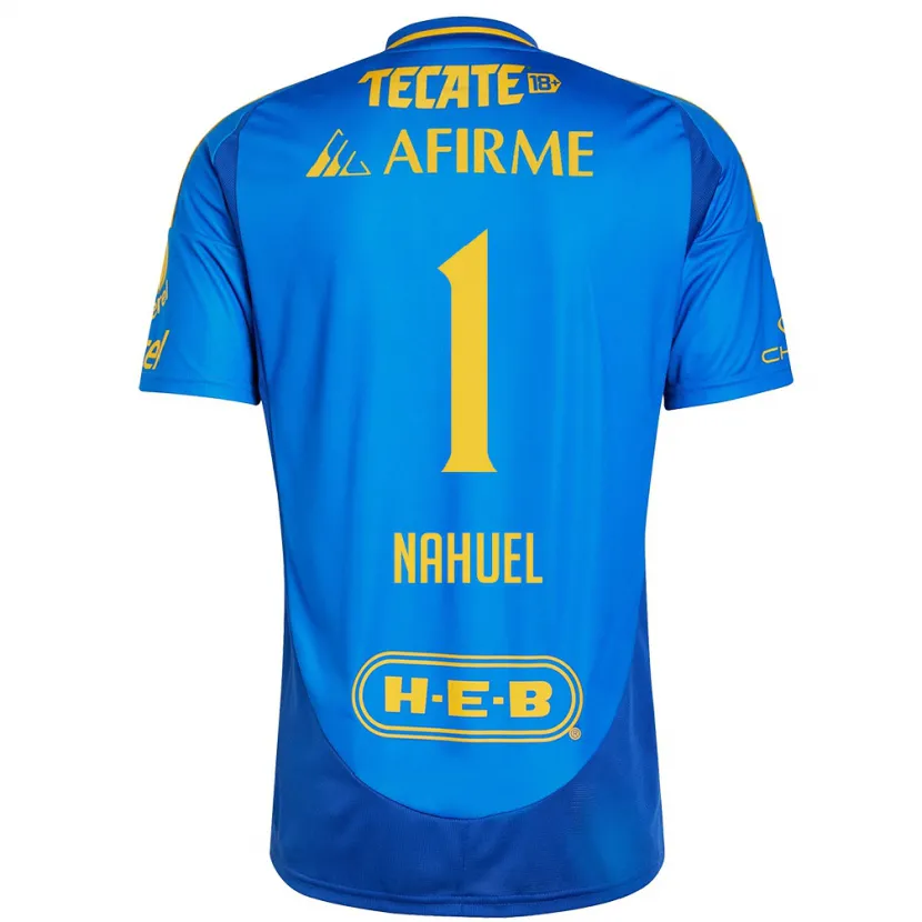 Danxen Mujer Camiseta Nahuel Guzmán #1 Azul Amarillo 2ª Equipación 2024/25 La Camisa