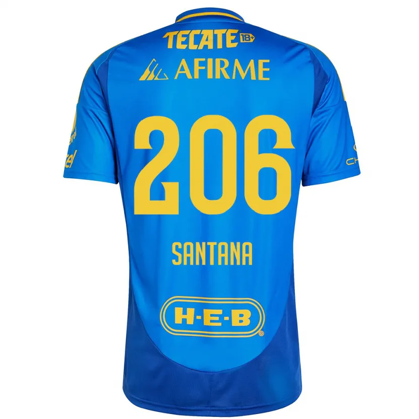 Danxen Mujer Camiseta Joel Santana #206 Azul Amarillo 2ª Equipación 2024/25 La Camisa